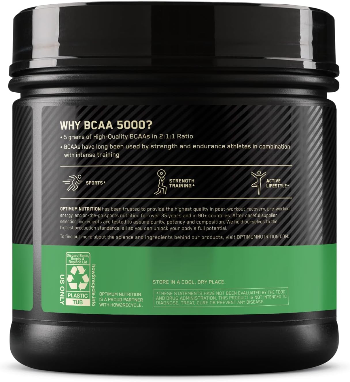 پودر BCAA اپتیموم نوتریشن مدل Essential Amino Acids، 345 گرم، 60 وعده، طعم بدون طعم