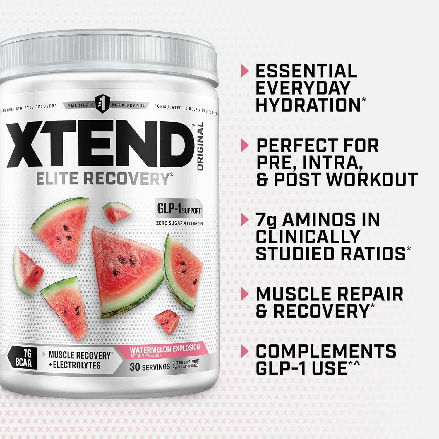 پودر BCAA اکستند مدل XTEND Original، 30 وعده، طعم هندوانه