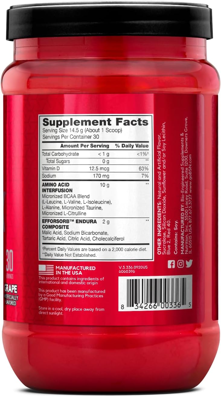 پودر آمینو انرژی BSN مدل Amino Energy، 435 گرم، 30 وعده، طعم انگور