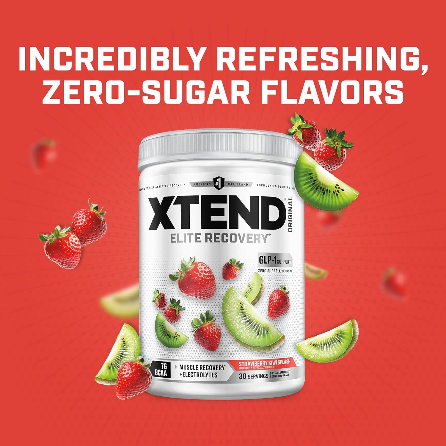 پودر BCAA اکستند مدل XTEND Original، 30 وعده، طعم توت‌فرنگی و کیوی