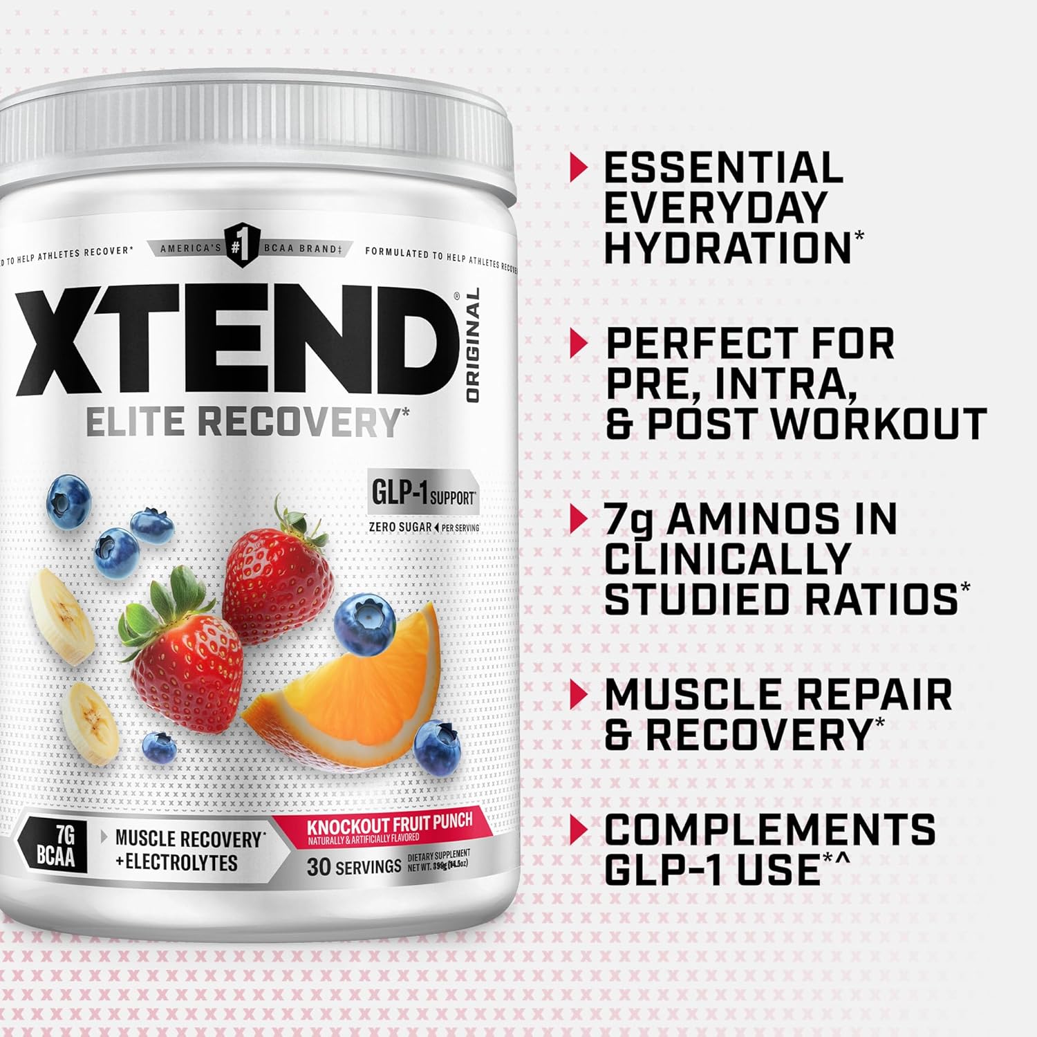 پودر BCAA اکستند مدل XTEND Original، 30 وعده، طعم پانچ میوه