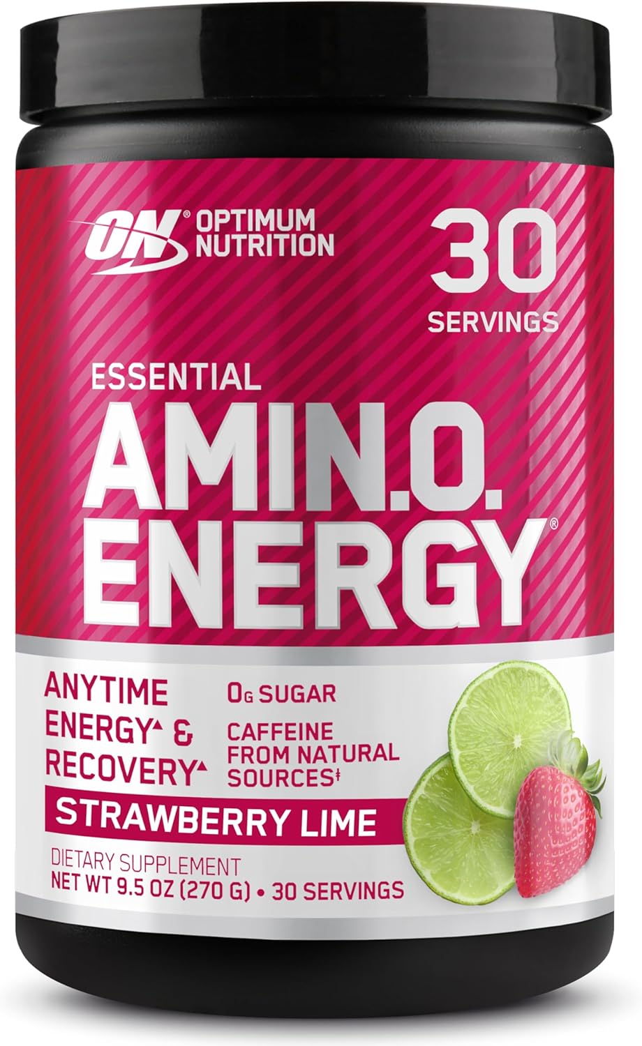 پودر آمینو انرژی و پری‌ورک‌اوت اپتیموم نوتریشن مدل Amino Energy، 30 وعده، طعم توت‌فرنگی و لیمو