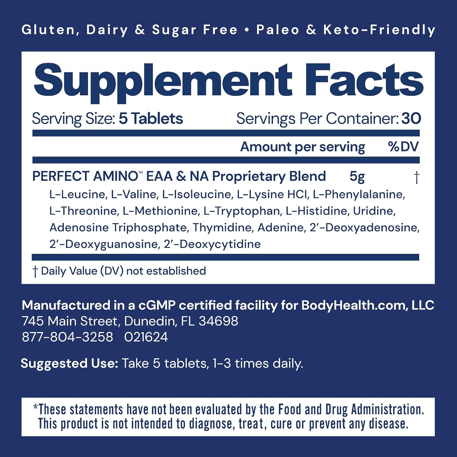 قرص BCAA بادی هلث مدل Essential Amino Acids، 1 بسته