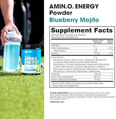 نوشیدنی آمینو انرژی اپتیموم نوتریشن مدل Amino Energy، 30 وعده، طعم موهیتو بلوبری