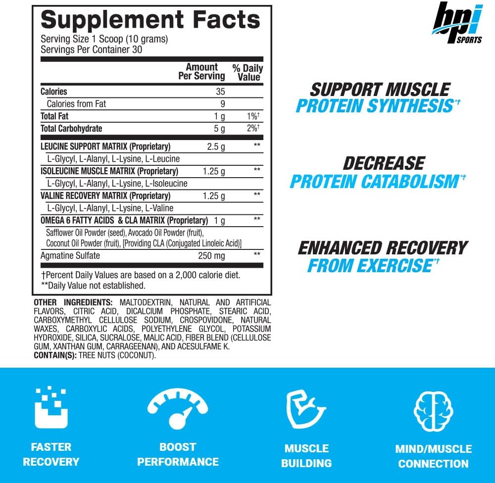 پودر BCAA بی‌پی‌آی اسپورتس مدل Best BCAA، 12.34 اونس، 35 وعده، طعم آبنباتی