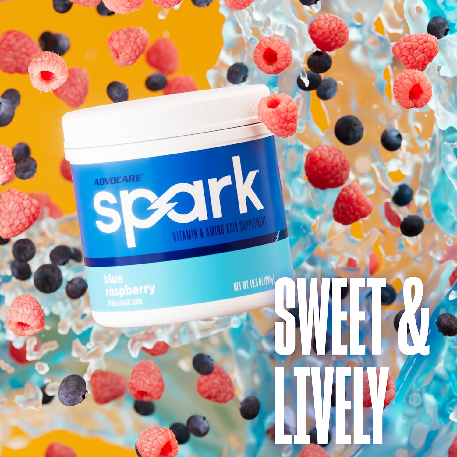 پودر آمینو انرژی ادوکر مدل Spark، 10.5 اونس، طعم تمشک آبی