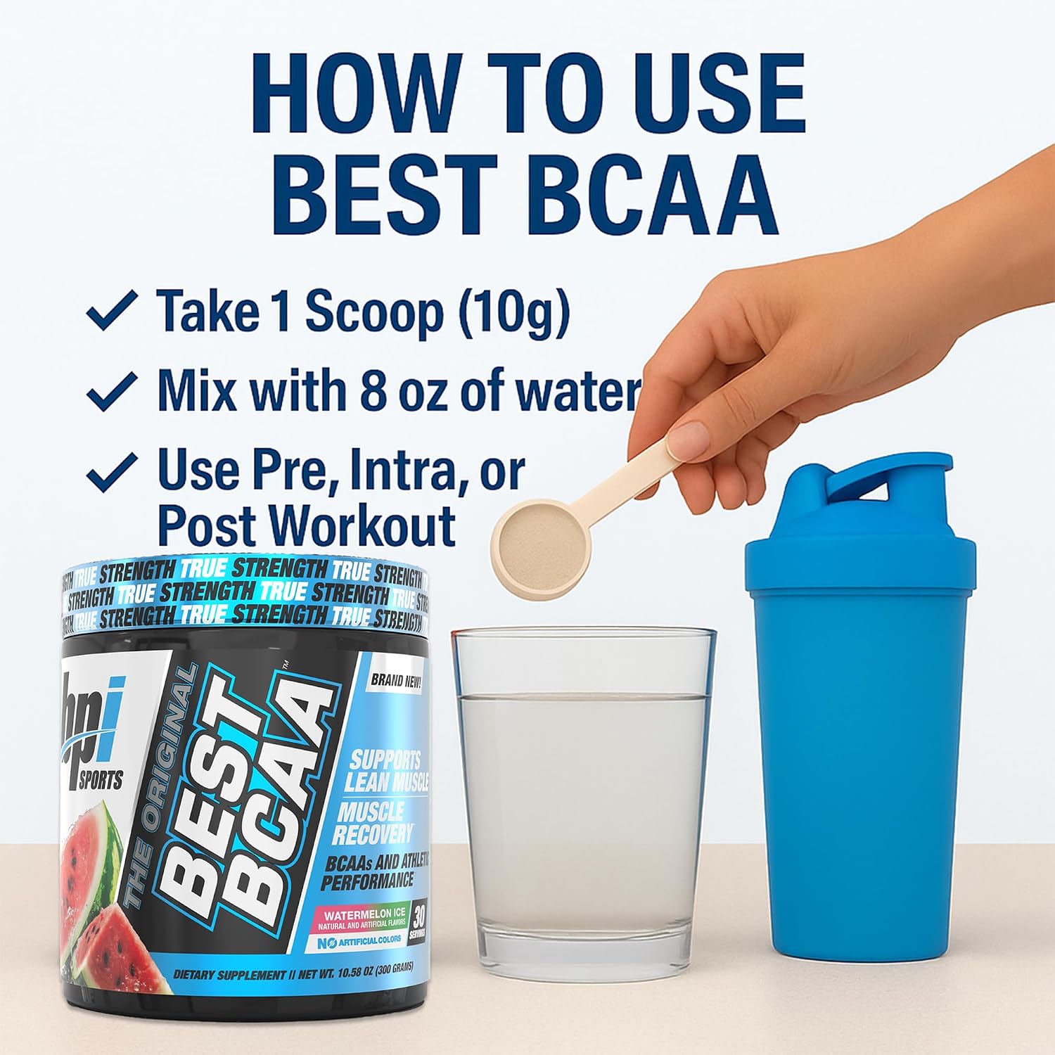 پودر BCAA بی‌پی‌آی اسپورتس مدل Best BCAA، 1.32 پوند، 60 وعده، طعم هندوانه یخی