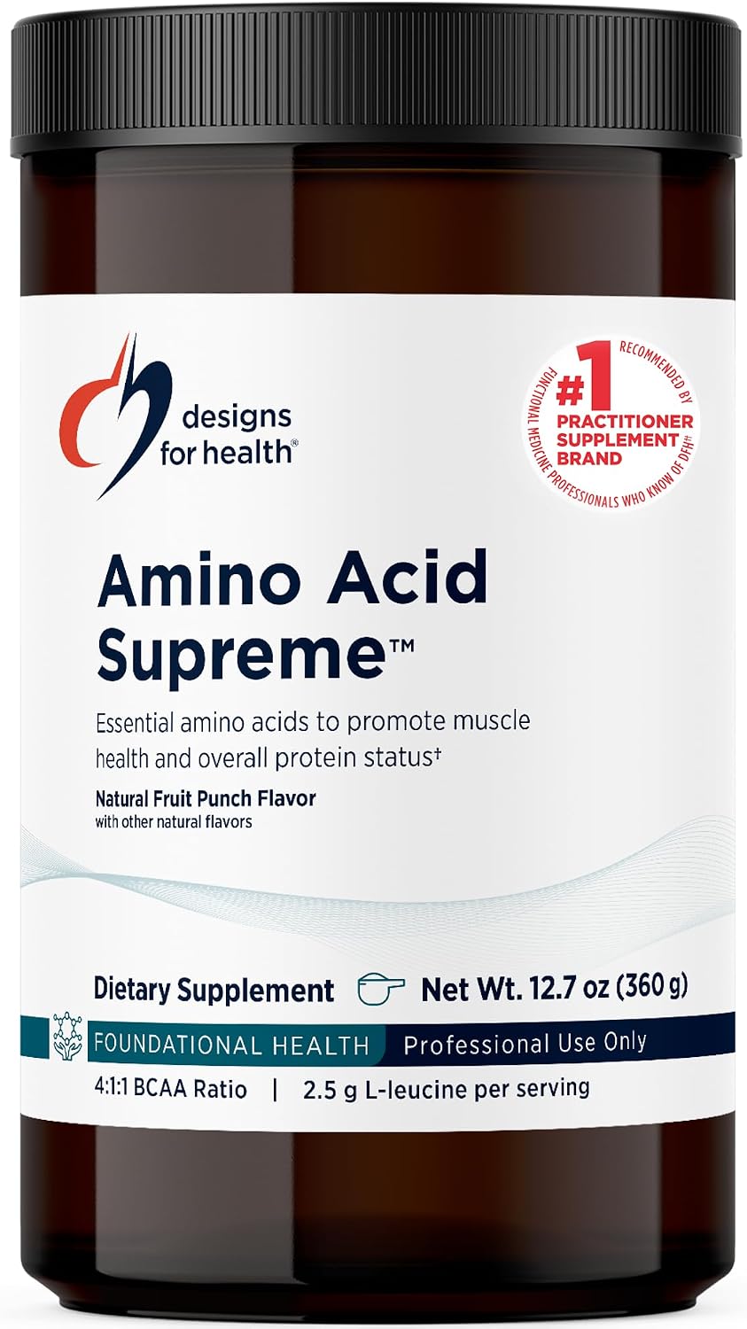 پودر BCAA Designs for Health، 360 گرم، 30 وعده، طعم پانچ میوه