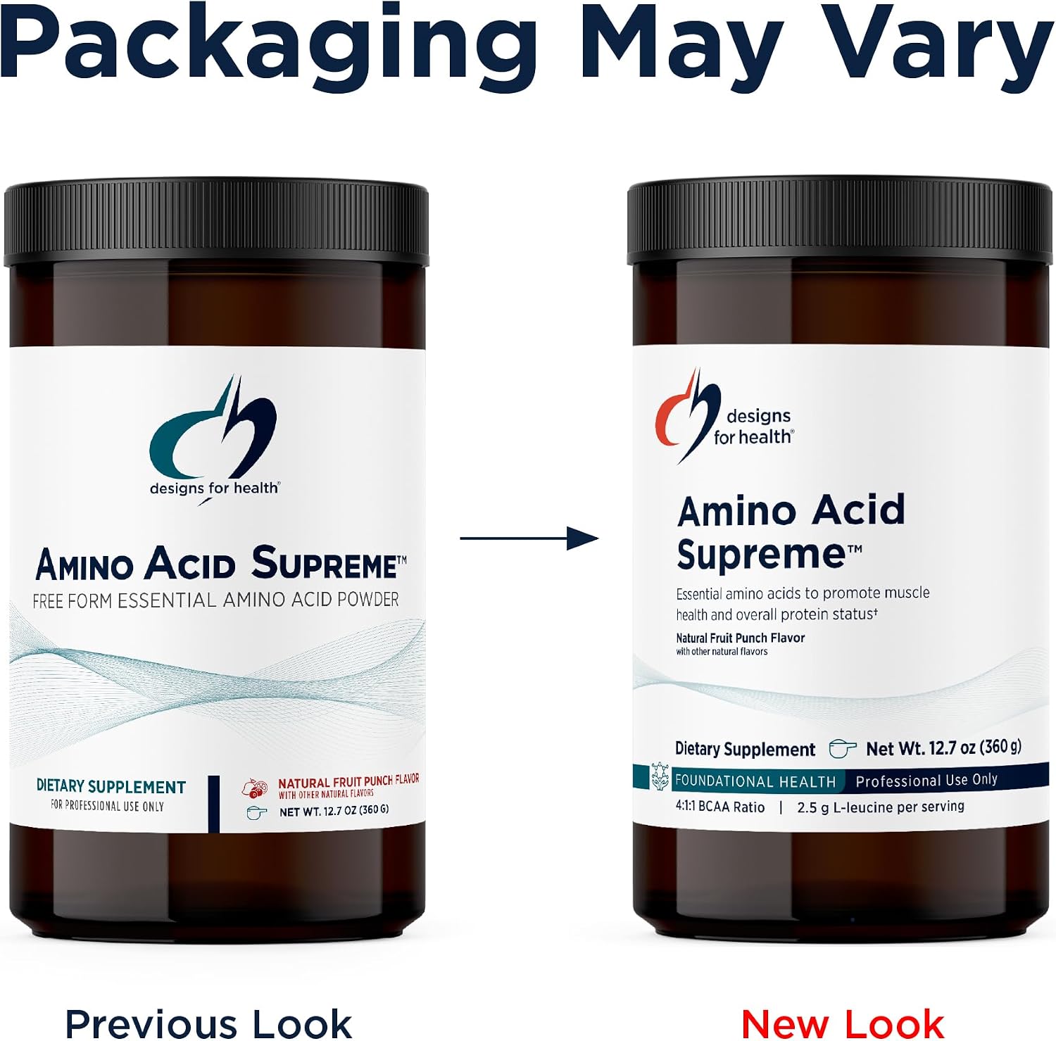 پودر BCAA Designs for Health، 360 گرم، 30 وعده، طعم پانچ میوه