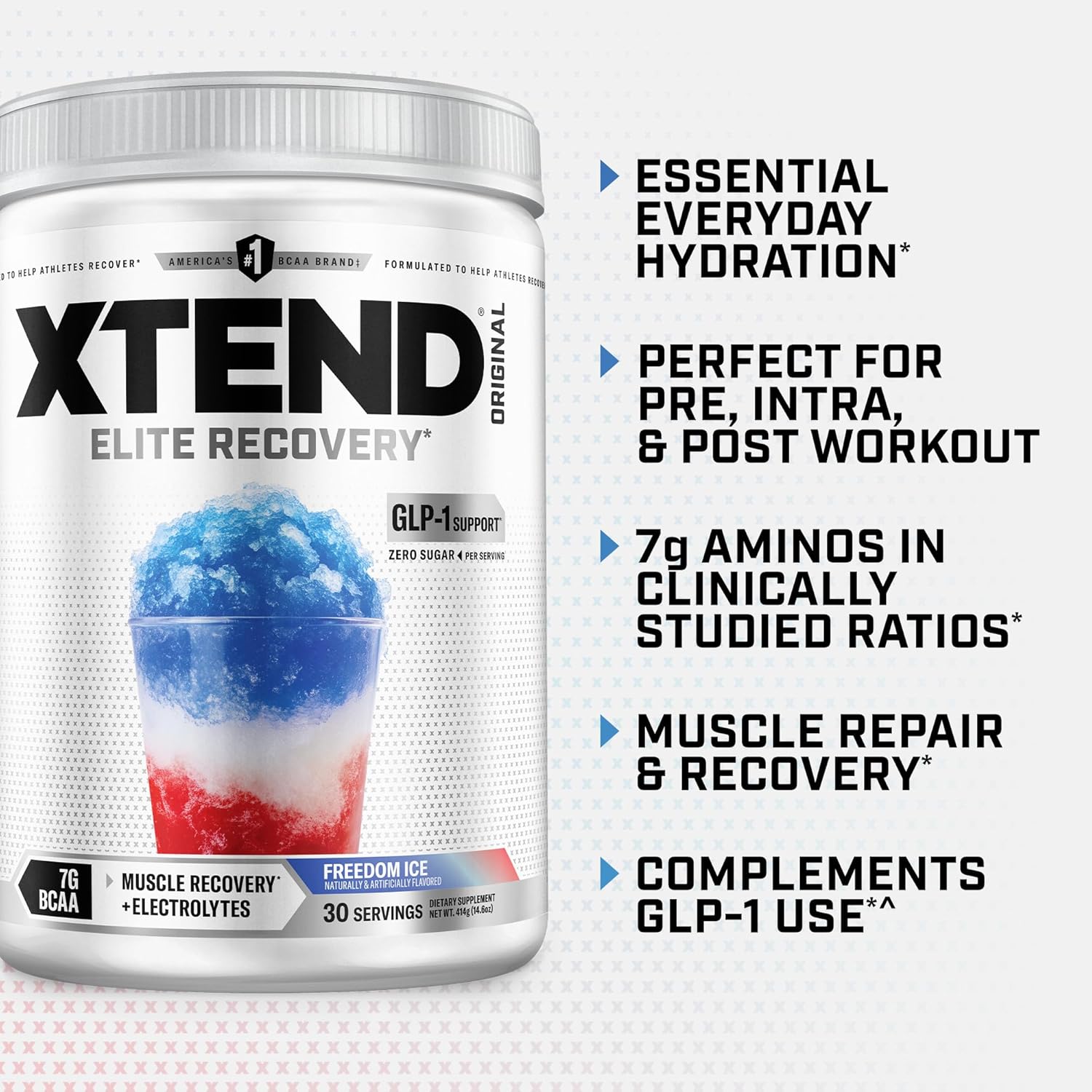 پودر BCAA اکستند مدل XTEND Original، 30 وعده، طعم فریدام آیس