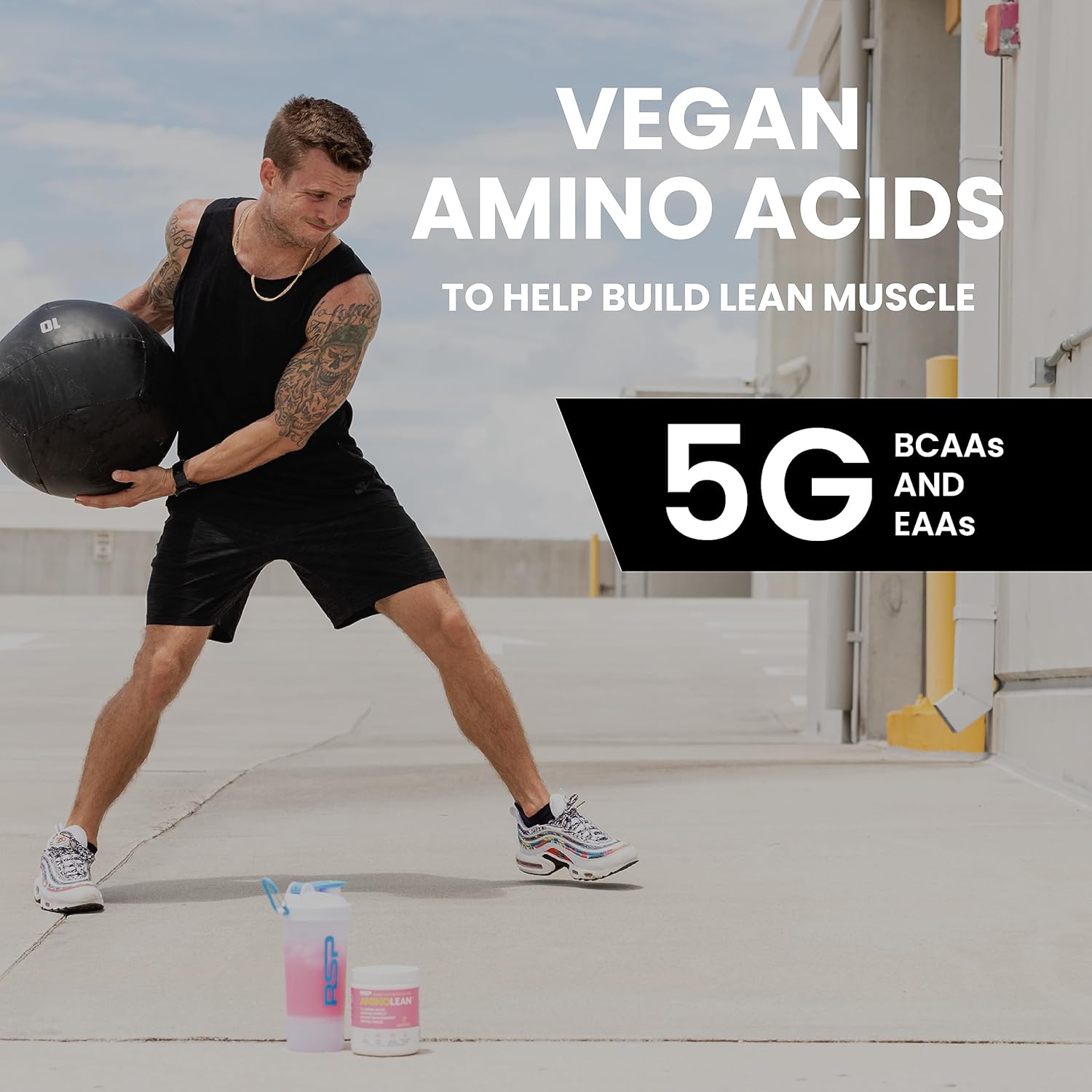 پودر آمینو انرژی و پری‌ورک‌اوت آر اس پی نوتریشن مدل Amino Energy، طعم لیموناد صورتی