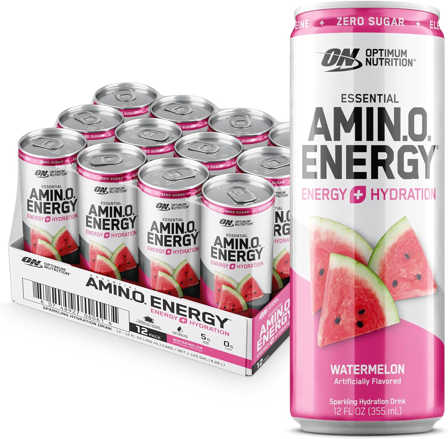 نوشیدنی آمینو انرژی و الکترولیت اپتیموم نوتریشن مدل Amino Energy، 12 اونس مایع، طعم هندوانه