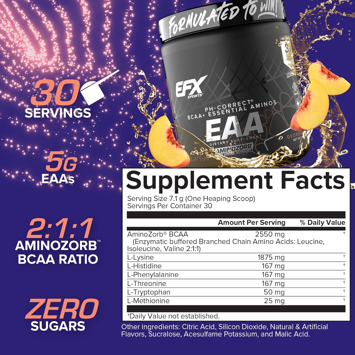پودر EAA EFX Sports، 213 گرم، طعم هلو