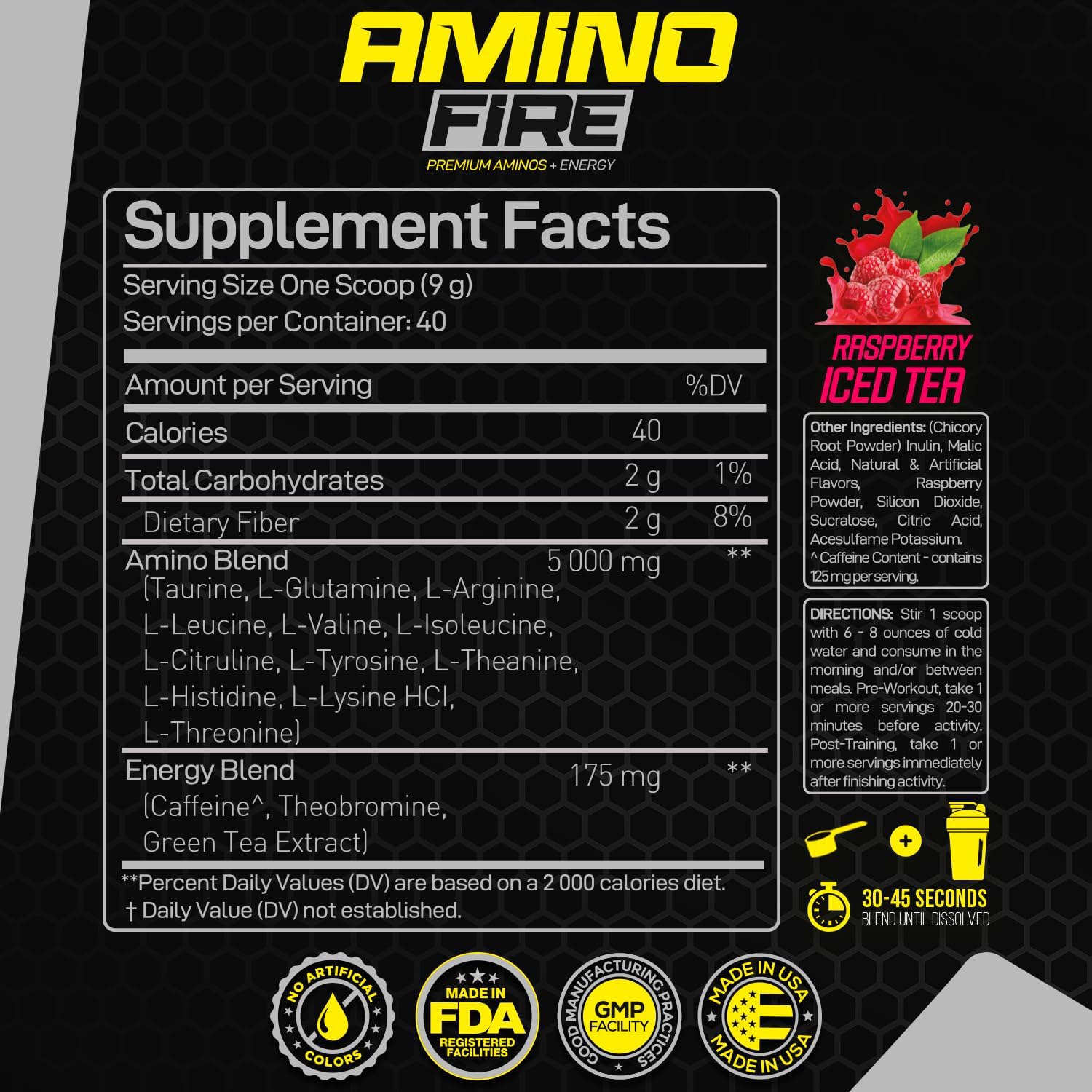 مکمل آمینو انرژی Forzagen مدل Amino Energy، 40 وعده، طعم بری