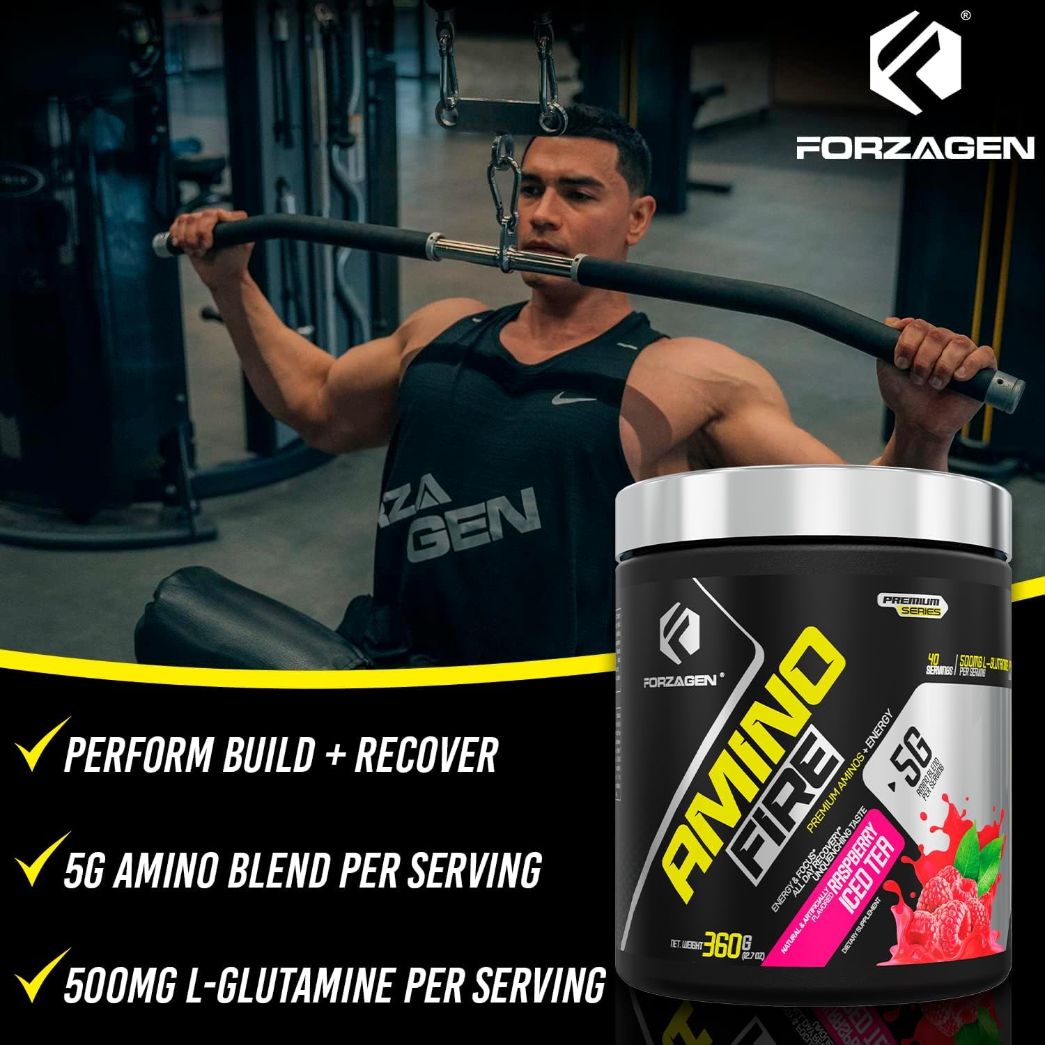 مکمل آمینو انرژی Forzagen مدل Amino Energy، 40 وعده، طعم بری