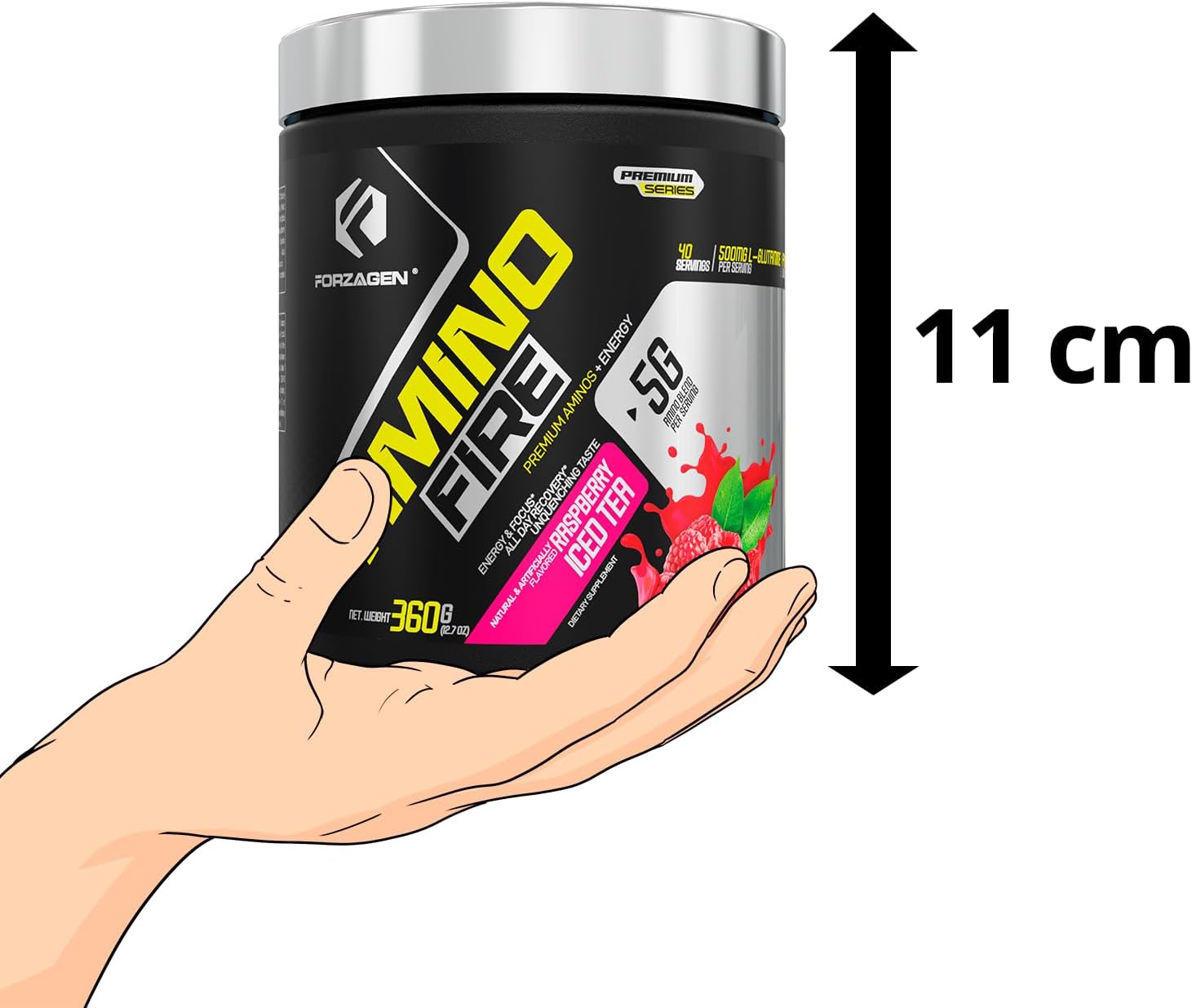 مکمل آمینو انرژی Forzagen مدل Amino Energy، 40 وعده، طعم بری