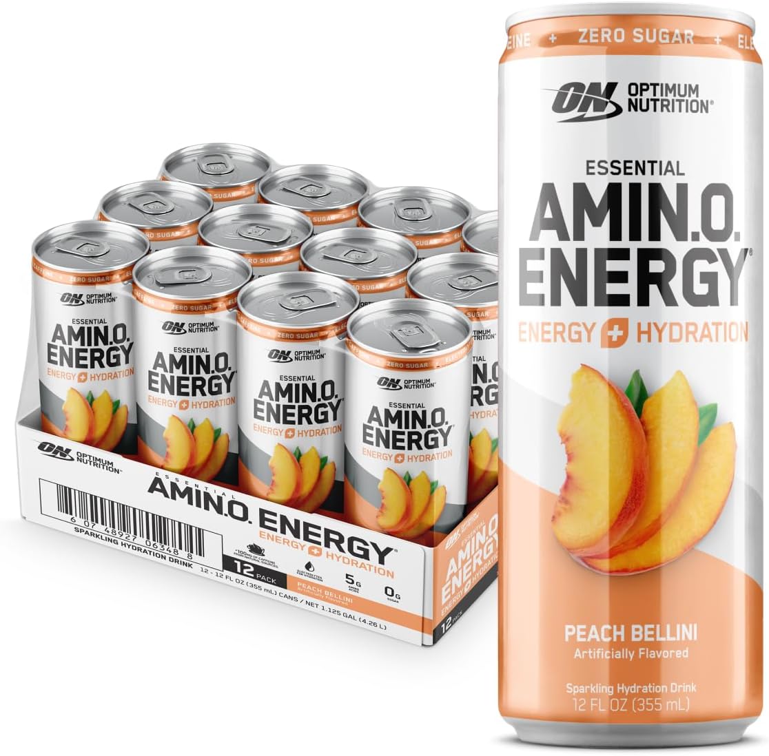 نوشیدنی آمینو انرژی و الکترولیت اپتیموم نوتریشن مدل Amino Energy، طعم هلو