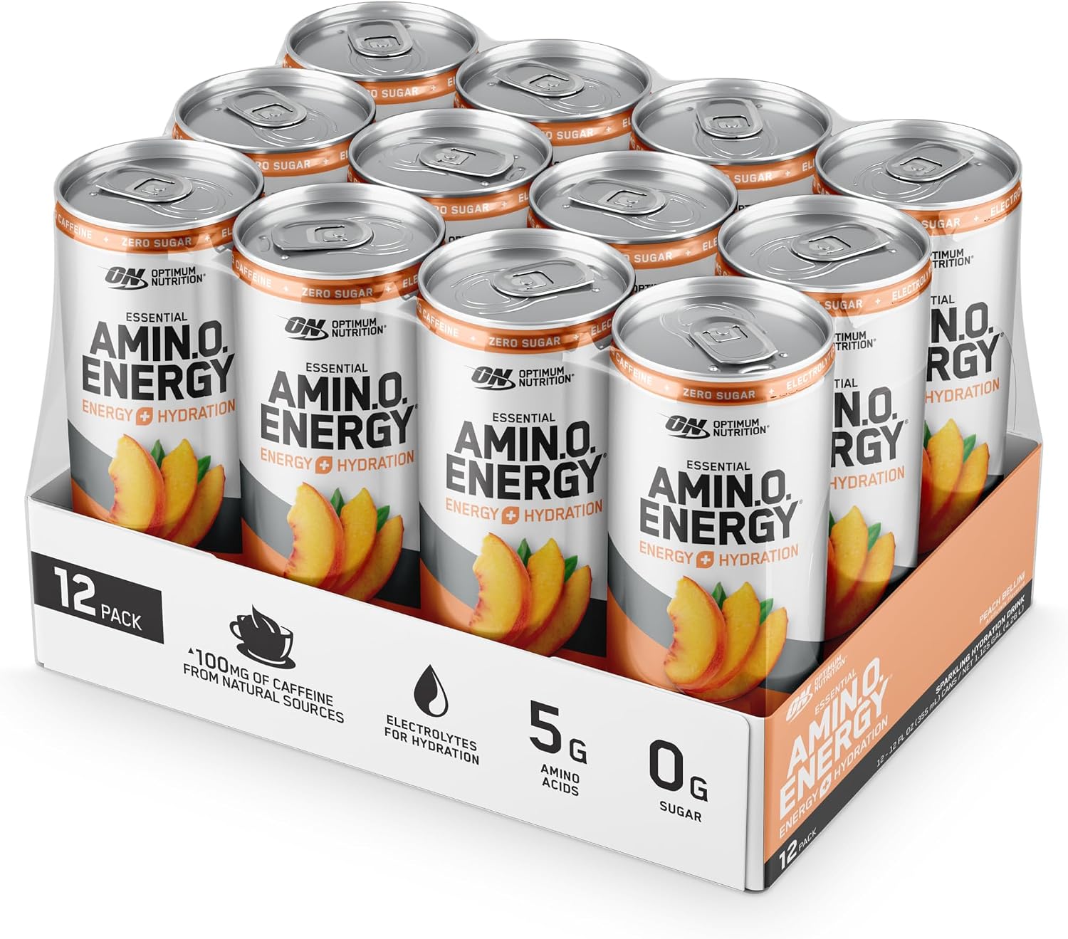 نوشیدنی آمینو انرژی و الکترولیت اپتیموم نوتریشن مدل Amino Energy، طعم هلو