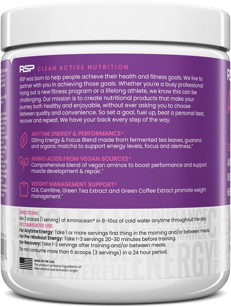 پودر آمینو انرژی و پری‌ورک‌اوت آر اس پی نوتریشن مدل Amino Energy، 25 وعده