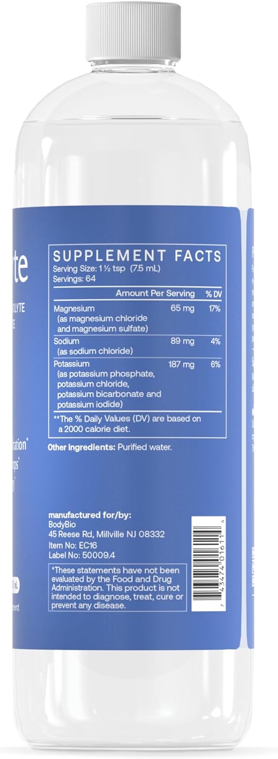 پودر الکترولیت ورزشی BodyBio، 16 اونس