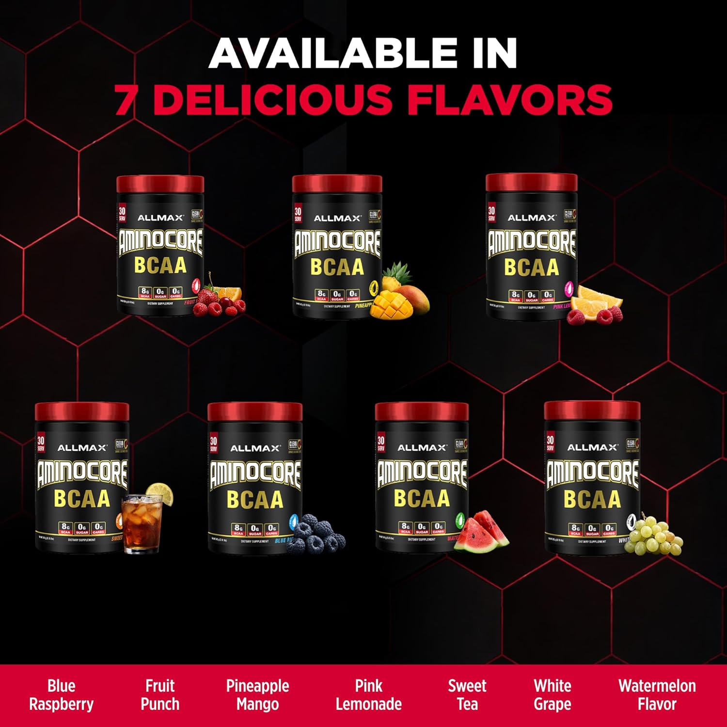 مکمل BCAA آل‌مکس، 315 گرم، طعم لیموناد صورتی