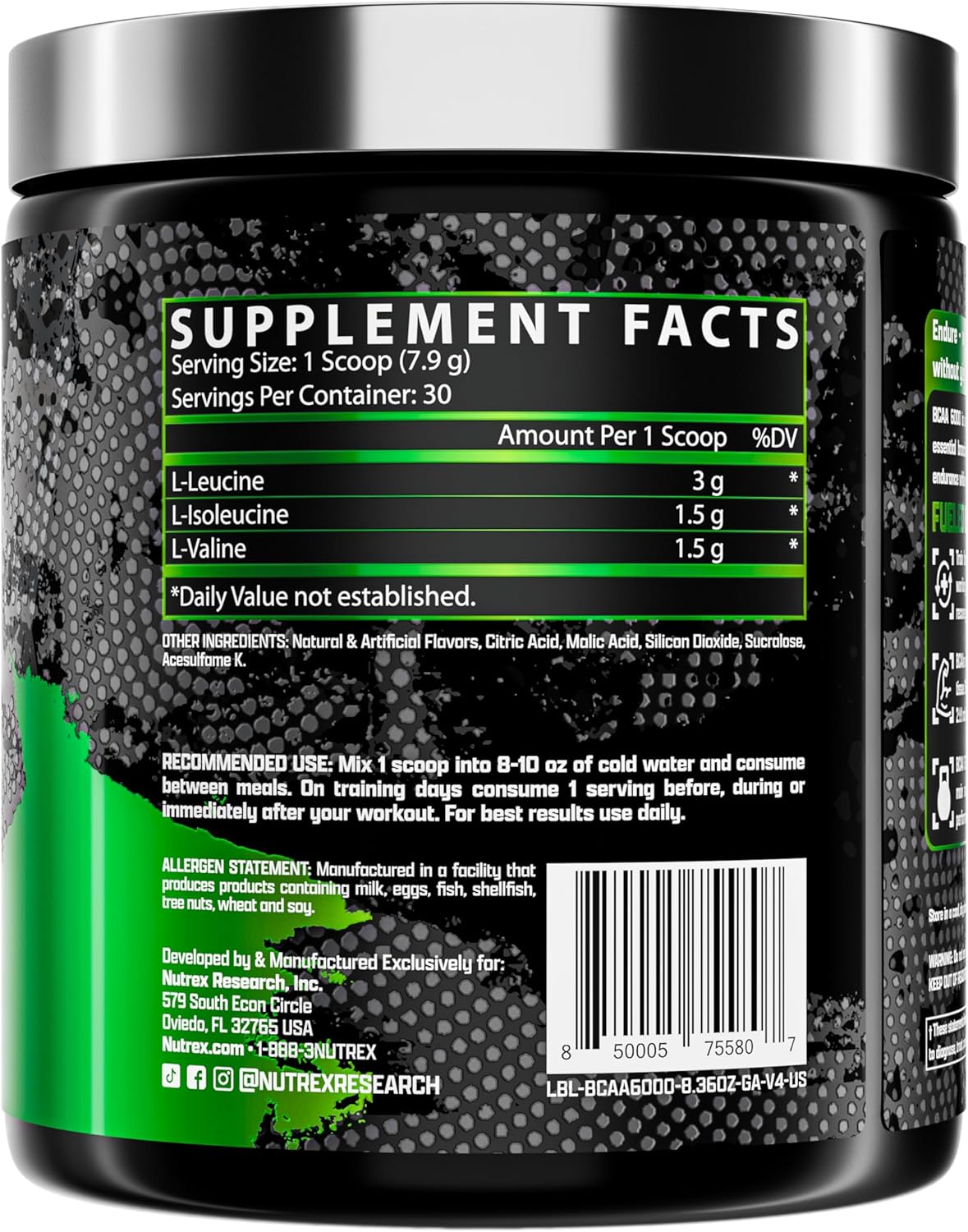 پودر آمینو انرژی نوترکس ریسرچ مدل Amino Energy، 30 وعده، طعم سیب سبز