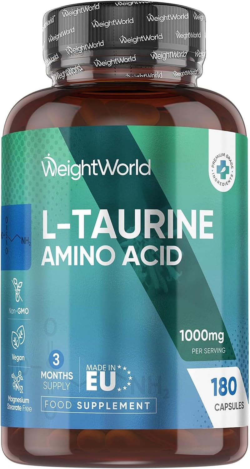 کپسول تائورین WeightWorld، 180 کپسول