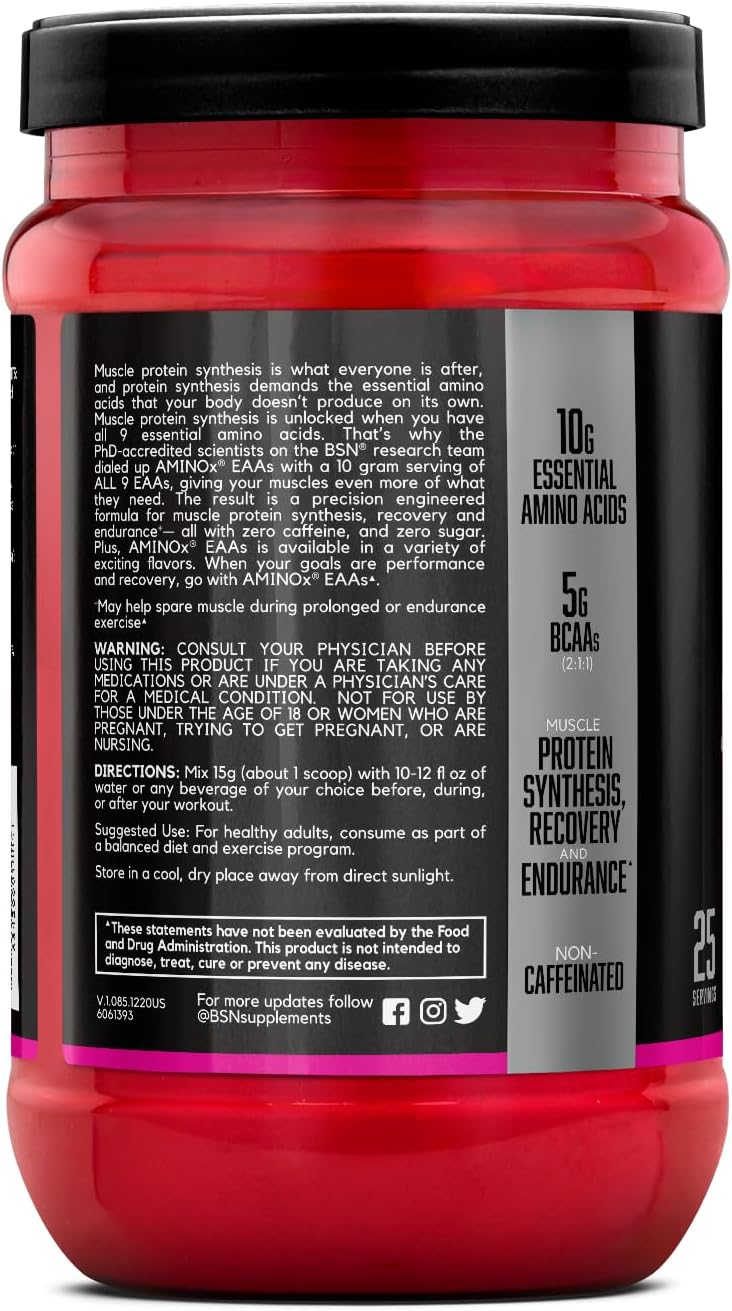 مکمل BCAA و EAA BSN مدل Essential Amino Acids، 13.2 اونس، 25 وعده، طعم هندوانه