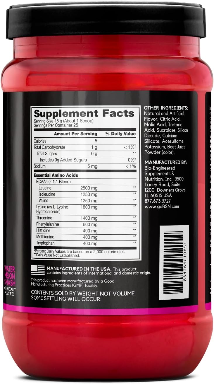 مکمل BCAA و EAA BSN مدل Essential Amino Acids، 13.2 اونس، 25 وعده، طعم هندوانه
