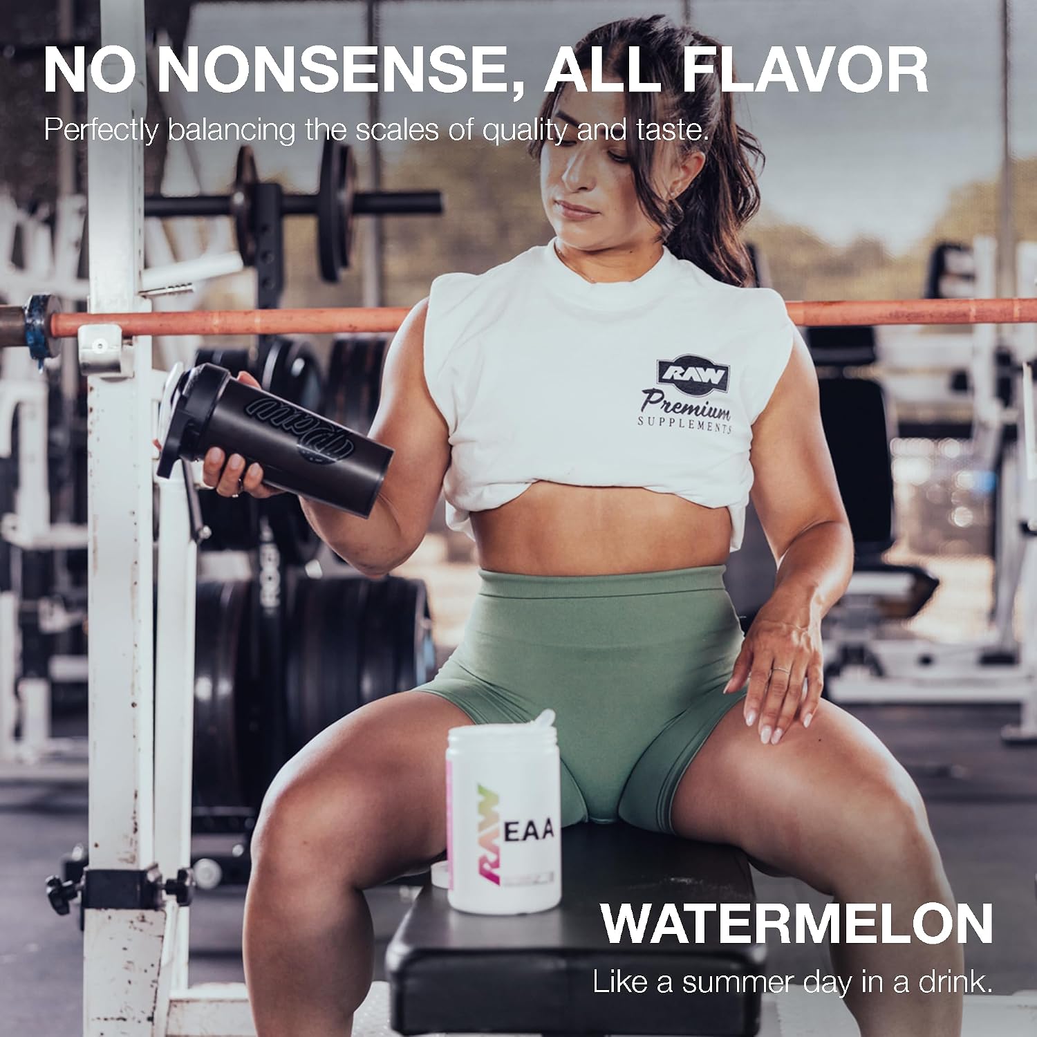 پودر BCAA و EAA راو مدل Essential Amino Acids، 25 وعده، طعم هندوانه