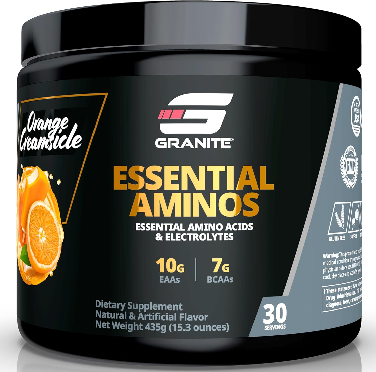 مکمل BCAA و EAA Granite Supplements مدل Essential Amino Acids، طعم کرم پرتقال