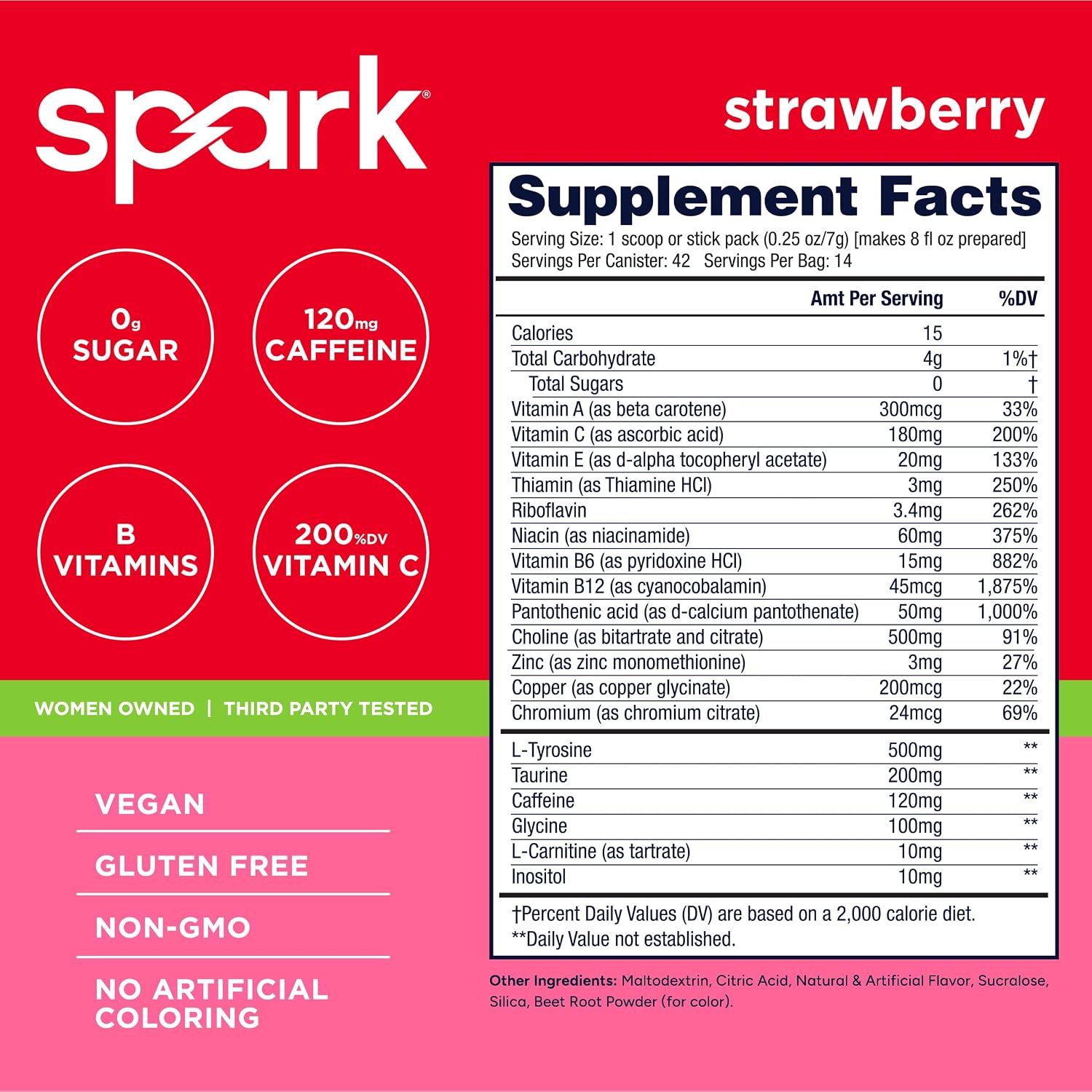 پودر آمینو انرژی ادوکر مدل Spark، 10.5 اونس، طعم توت‌فرنگی