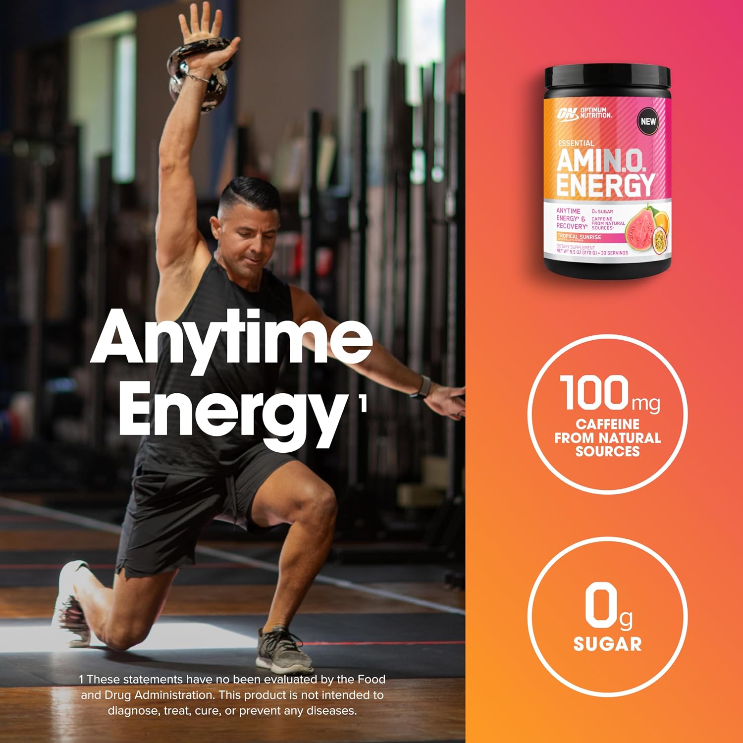 مکمل آمینو انرژی اپتیموم نوتریشن مدل Amino Energy، 30 وعده، طعم میوه‌های استوایی