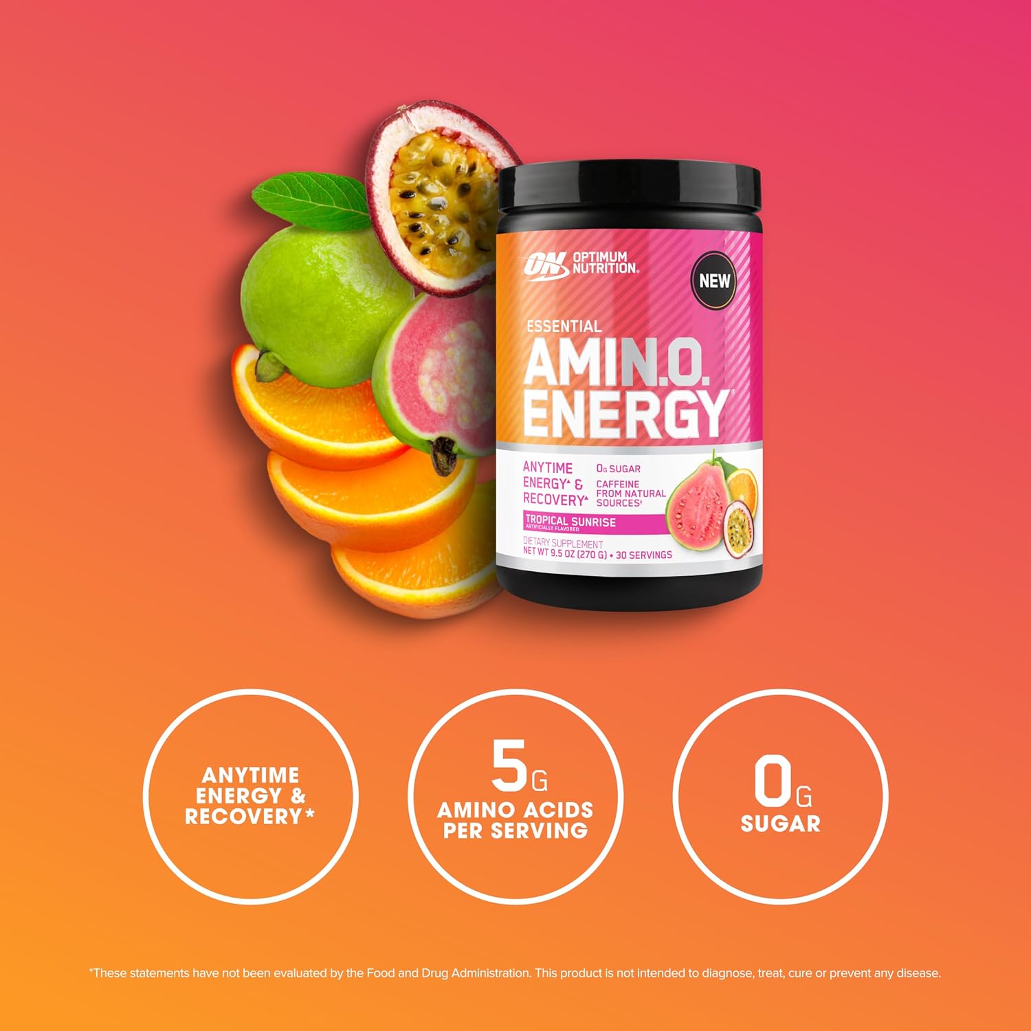 مکمل آمینو انرژی اپتیموم نوتریشن مدل Amino Energy، 30 وعده، طعم میوه‌های استوایی
