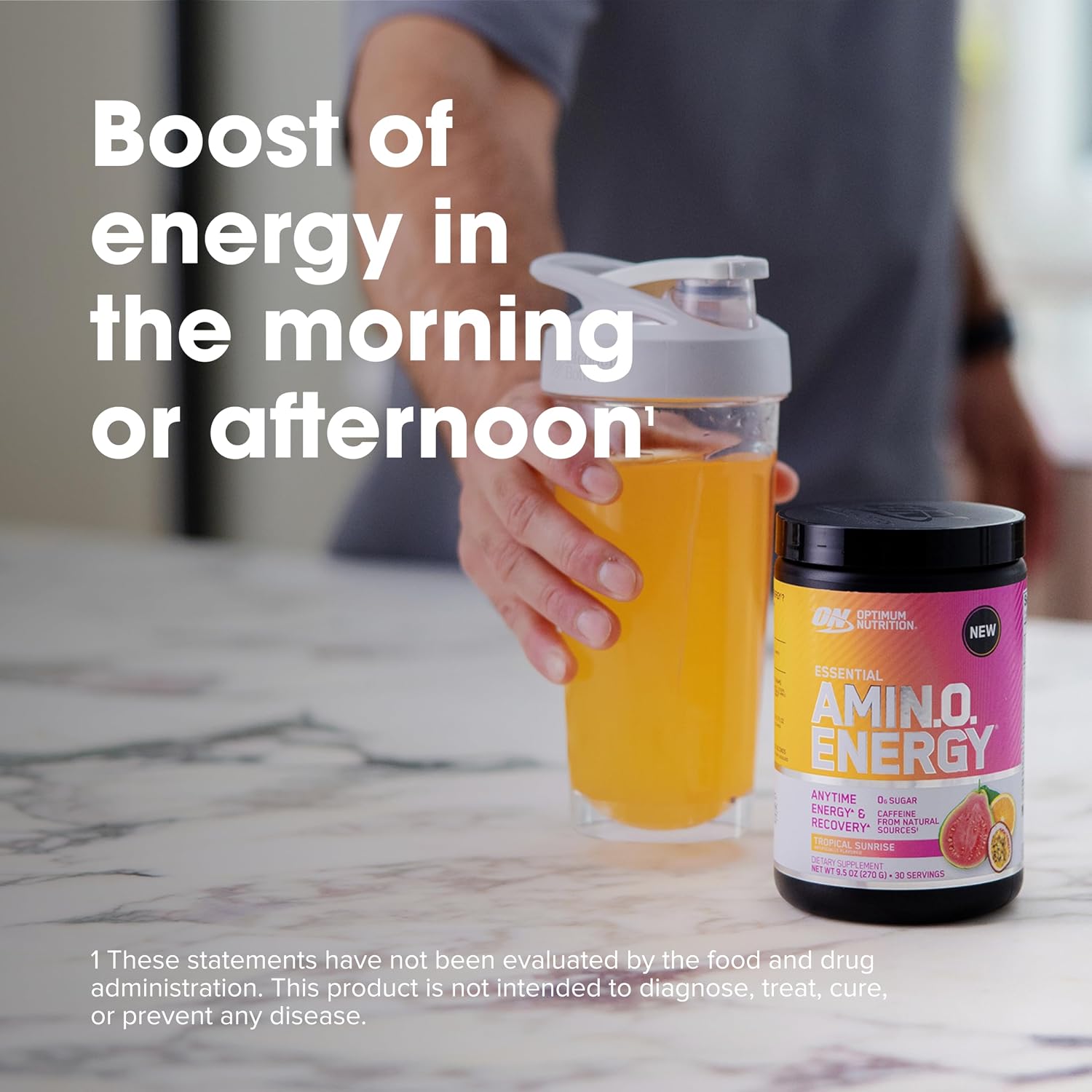 مکمل آمینو انرژی اپتیموم نوتریشن مدل Amino Energy، 30 وعده، طعم میوه‌های استوایی