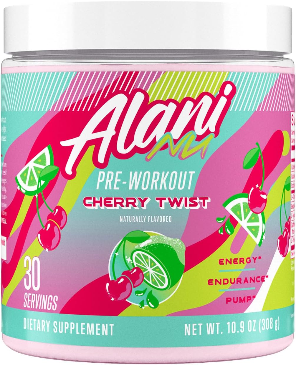 پودر آمینو انرژی و پری‌ورک‌اوت Alani Nu مدل Amino Energy، 30 وعده، طعم گیلاس