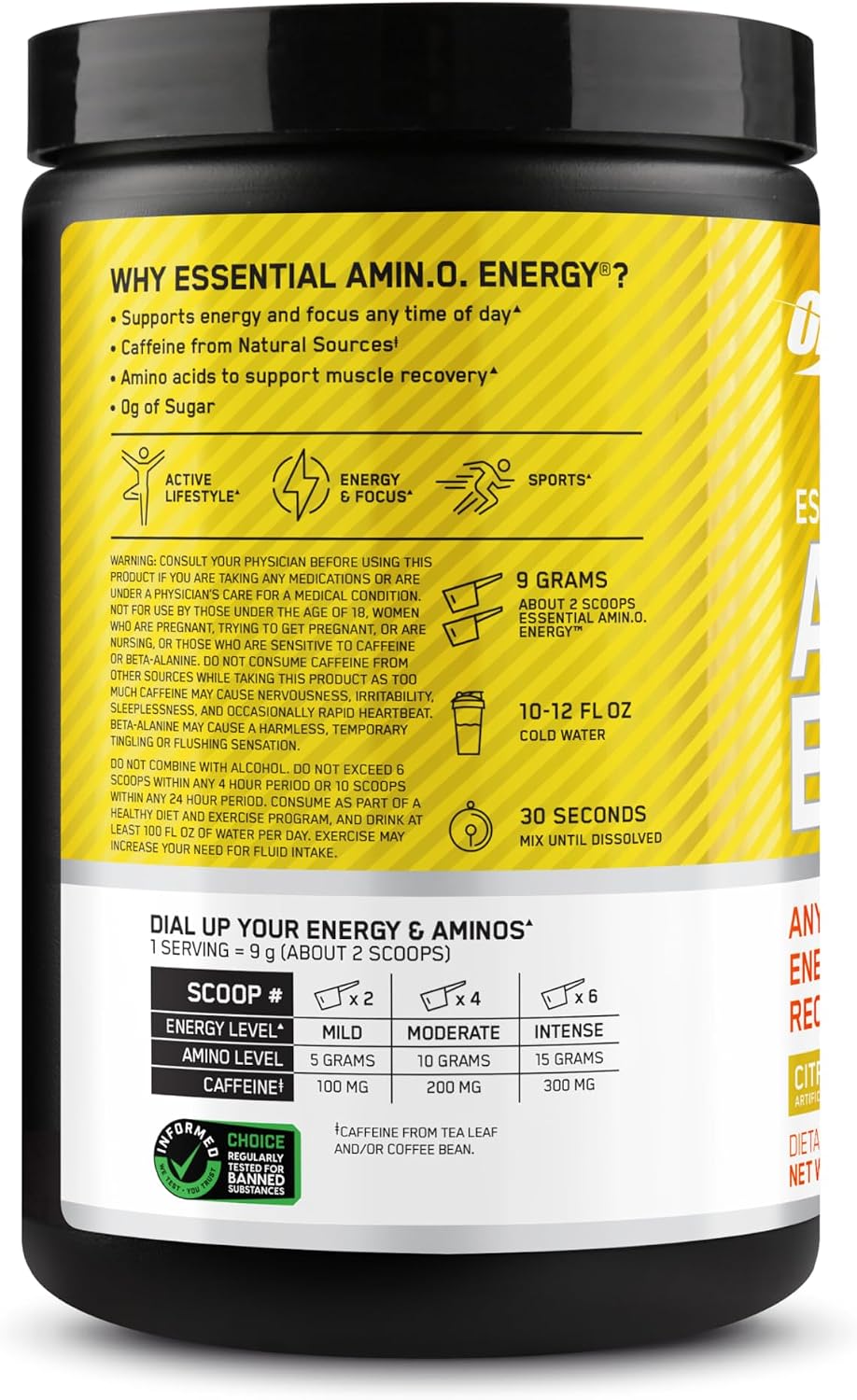 مکمل آمینو انرژی اپتیموم نوتریشن مدل Amino Energy، 30 وعده، طعم مرکبات