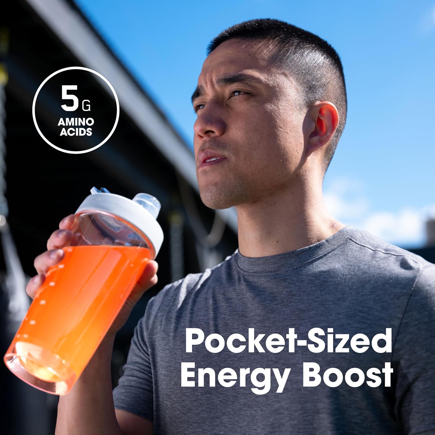 پودر آمینو انرژی و الکترولیت اپتیموم نوتریشن مدل Essential Amino Energy Plus Electrolytes، 7 بسته، طعم نارنگی