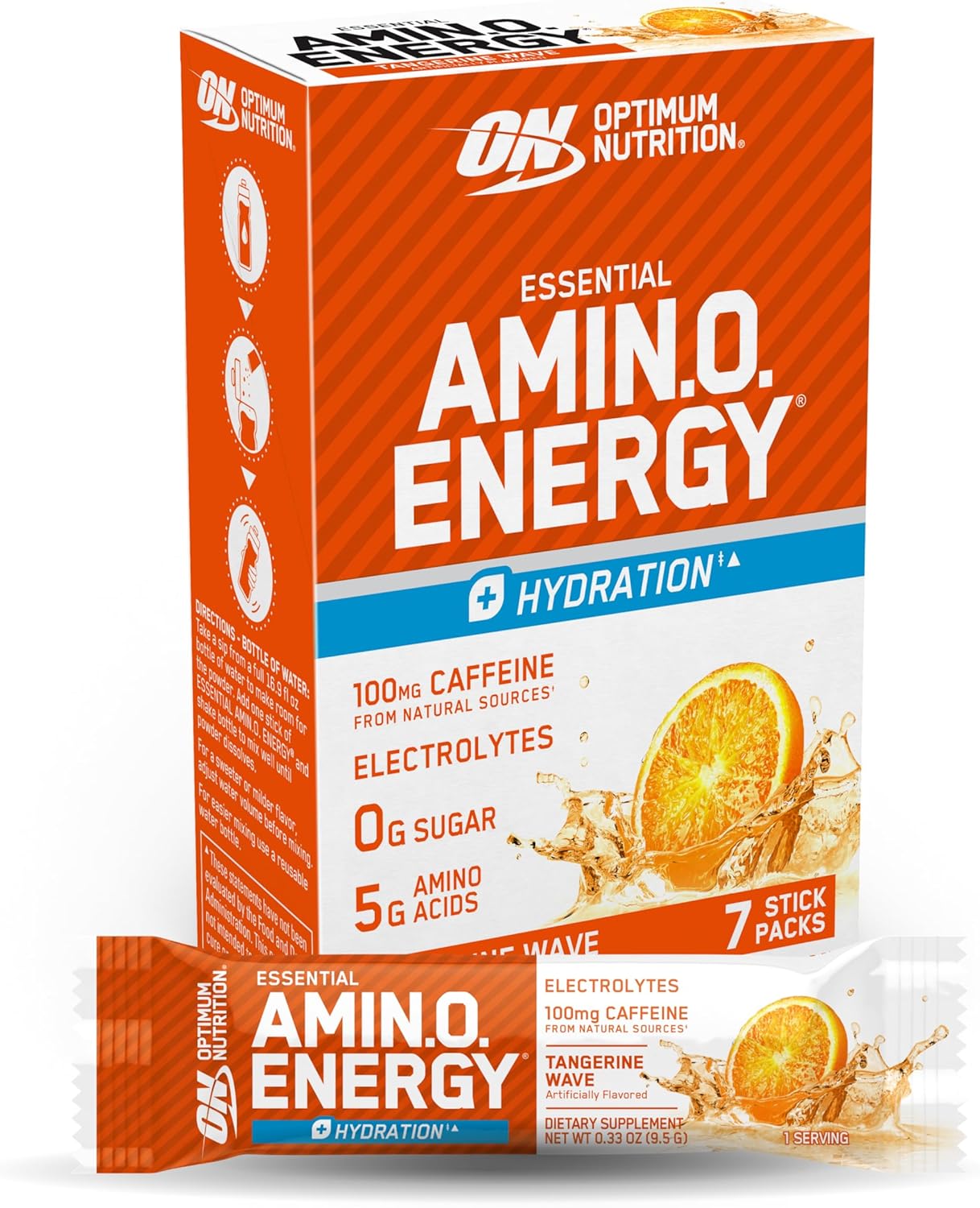پودر آمینو انرژی و الکترولیت اپتیموم نوتریشن مدل Essential Amino Energy Plus Electrolytes، 7 بسته، طعم نارنگی