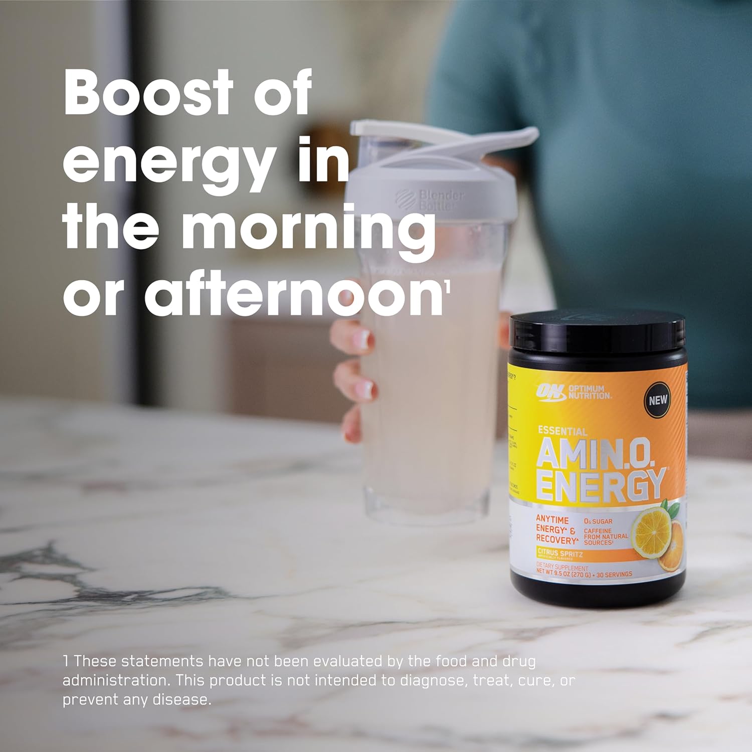 پودر آمینو انرژی و پری‌ورک‌اوت اپتیموم نوتریشن مدل Amino Energy، 65 وعده، طعم مرکبات