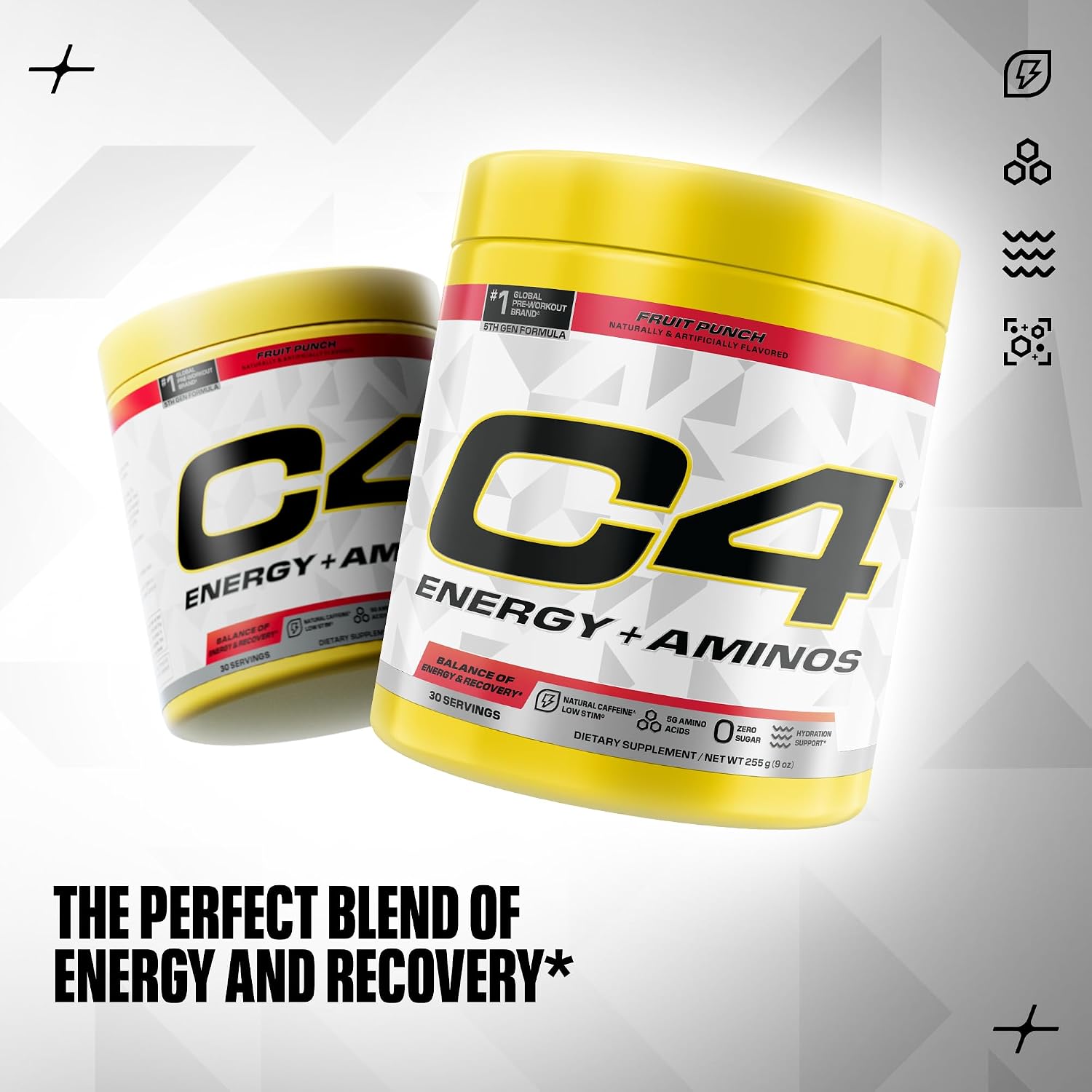 مکمل پری‌ورک‌اوت C4 مدل C4 Energy + Aminos، 30 وعده، طعم پانچ میوه