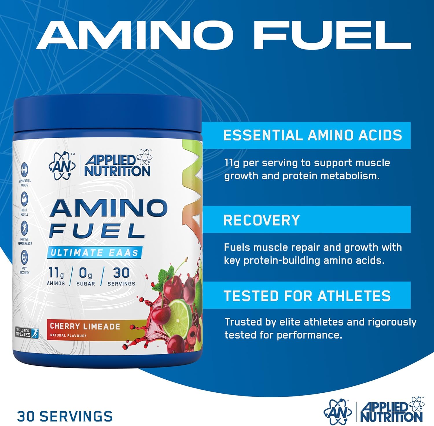 پودر EAA اپلاید نوتریشن مدل Essential Amino Acids، 390 گرم، طعم بری
