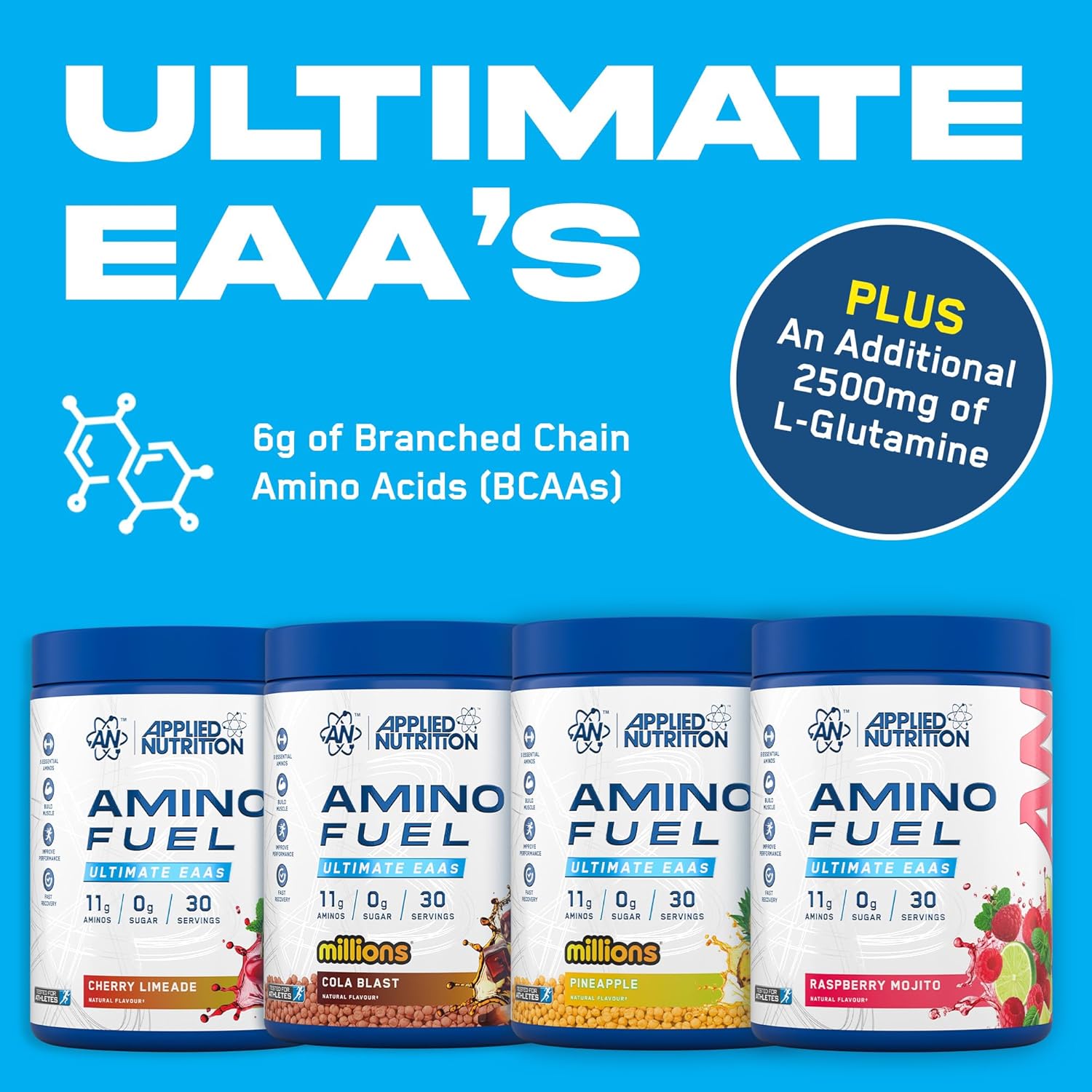 پودر EAA اپلاید نوتریشن مدل Essential Amino Acids، 390 گرم، طعم بری