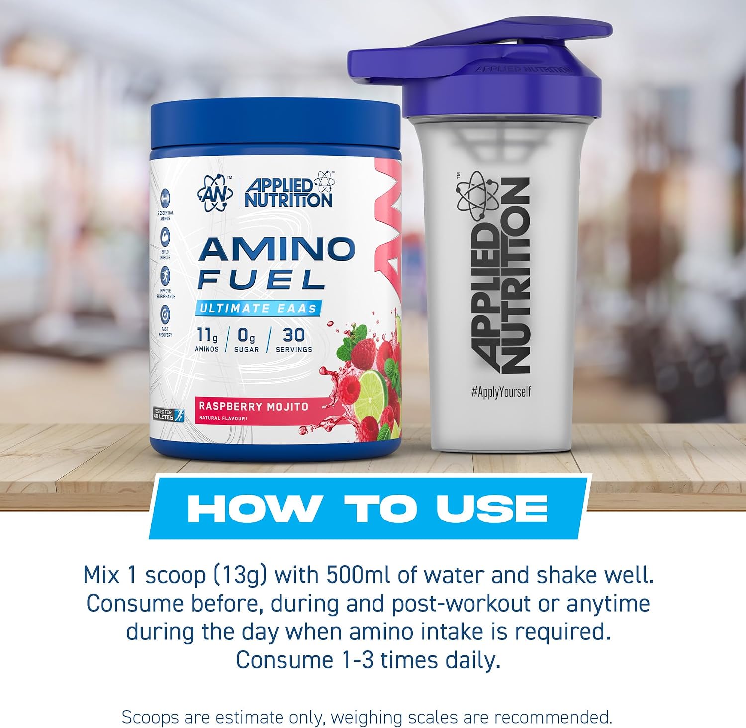 پودر EAA اپلاید نوتریشن مدل Essential Amino Acids، 390 گرم، طعم بری