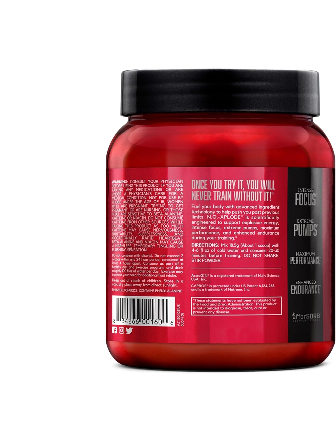 پودر پری‌ورک‌اوت BSN مدل N.O.-XPLODE Legendary، 555 گرم، 30 سروینگ، طعم انگور