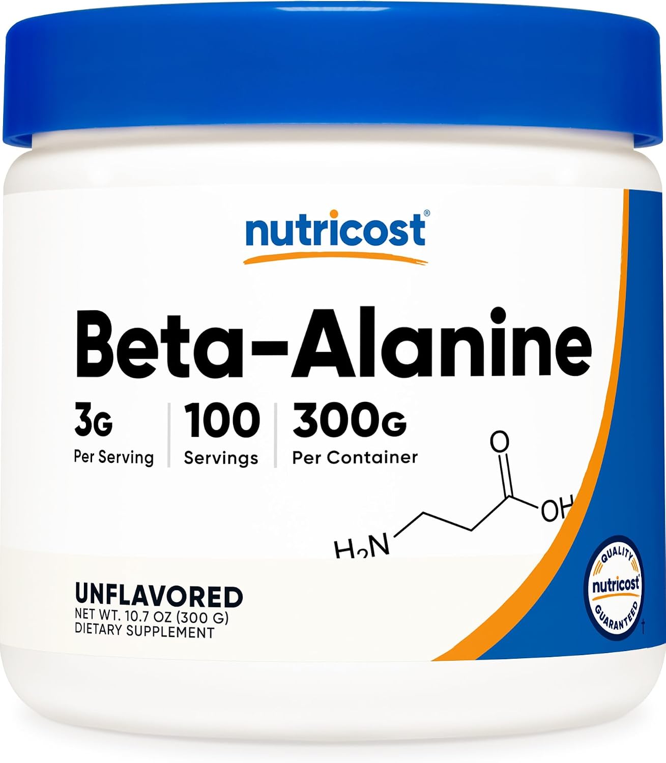 پودر بتا آلانین نوتریکاست، 300 گرم، برای استقامت و عملکرد ورزشی