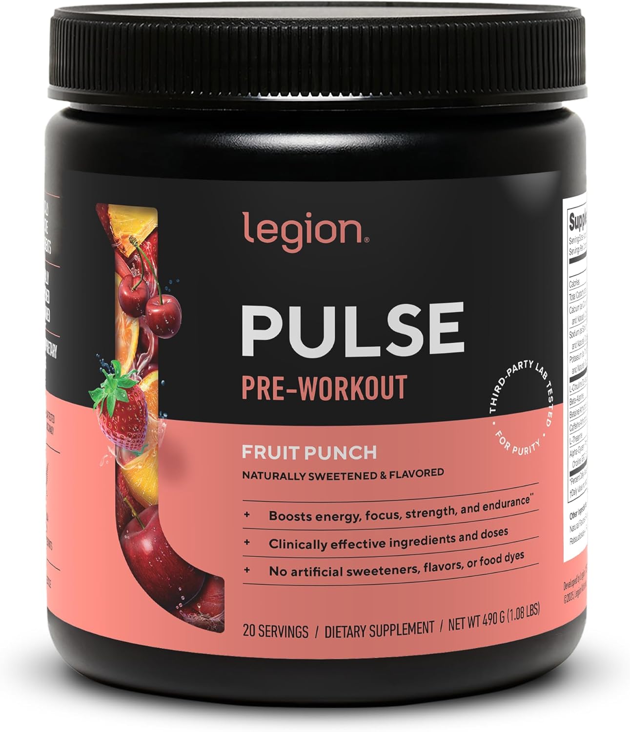 نوشیدنی پری‌ورک‌اوت لژیون مدل Pulse، طعم پانچ میوه