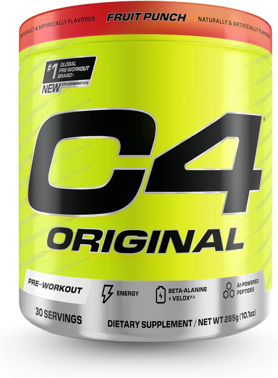 نوشیدنی پری‌ورک‌اوت سلکور مدل C4 Original، 30 سروینگ، طعم پانچ میوه