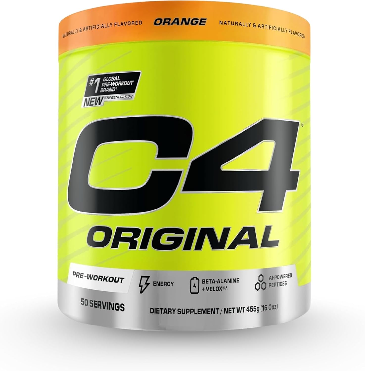 پودر پری‌ورک‌اوت سلکور مدل C4 Original، 50 سروینگ، طعم پرتقال
