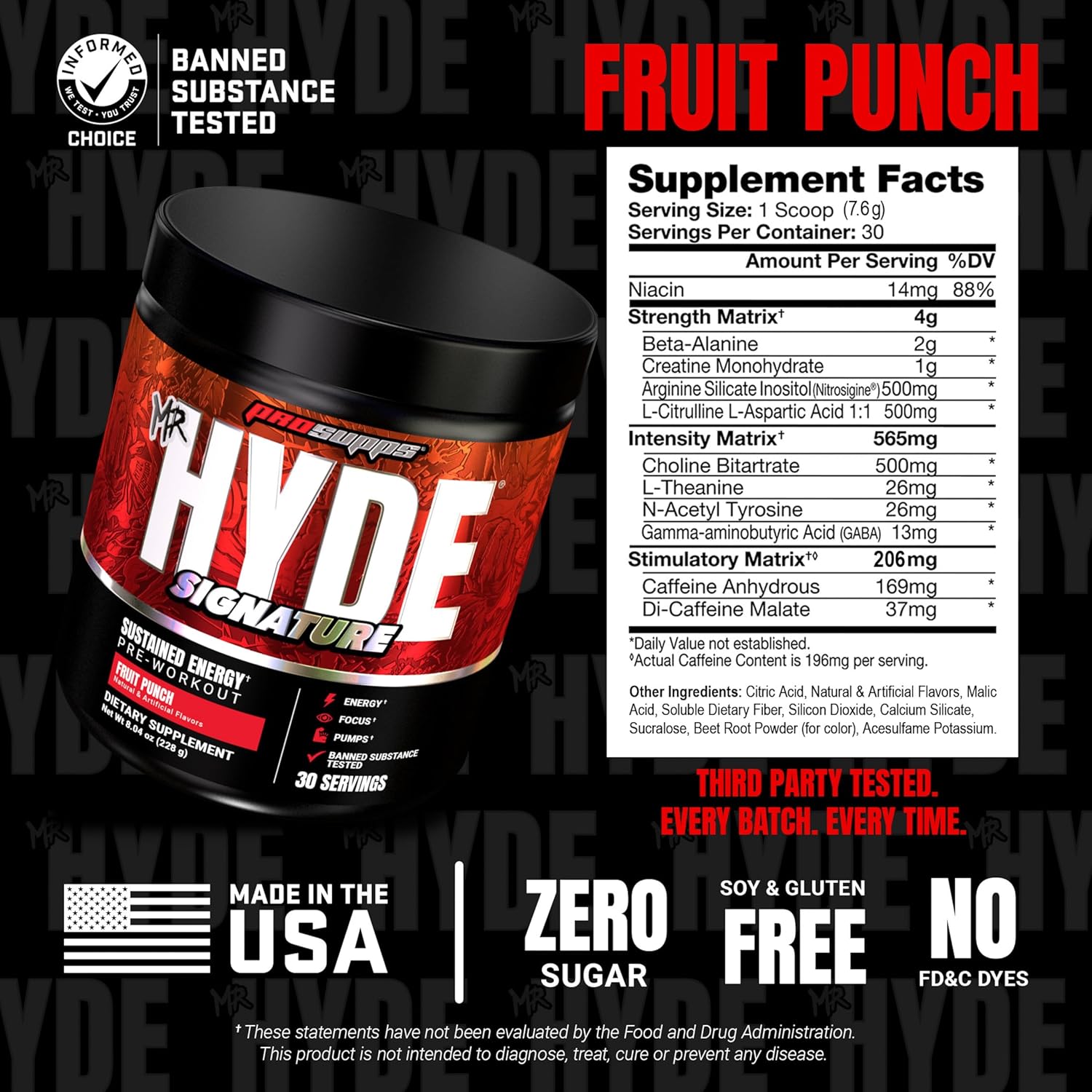 نوشیدنی پری‌ورک‌اوت پروساپس مدل Mr. Hyde Signature Series، 30 سروینگ، طعم پانچ میوه